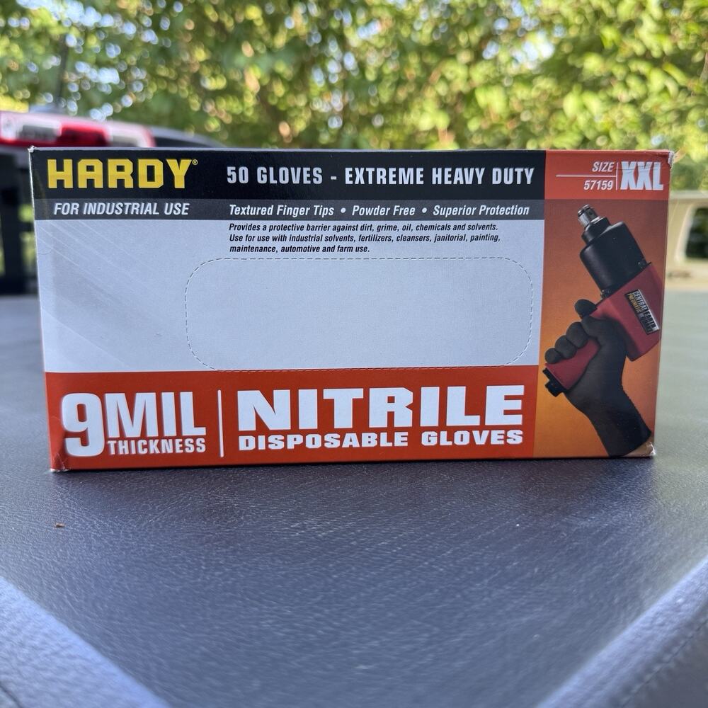 Nitrile Gloves 9‎ MIL STRONG Extreme Heavy Duty Powder Free XXL /2XL